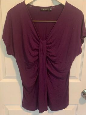 Apt. 9 Short-Sleeve Knot-Front Tee in Purple